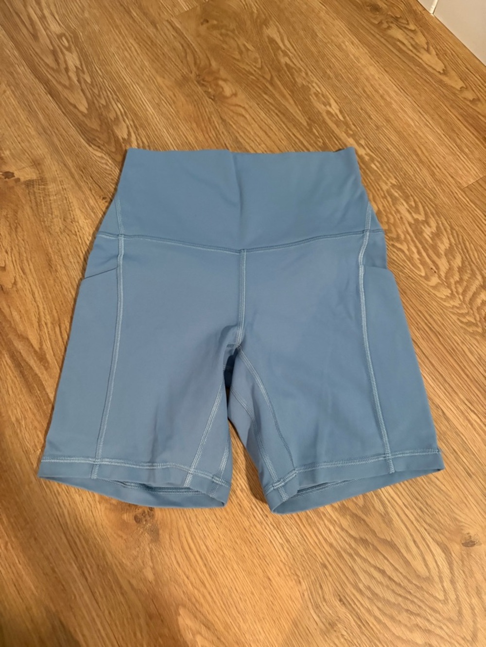 High-Waist Blue Women’s Performance Bike Shorts